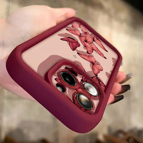 Aesthetic Sweet & Spicy Butterfly Pattern Shockproof Soft Phone Case For iPhone 17 16 15 14 13 12 11 Pro Max XS X 7 8 Plus Cover