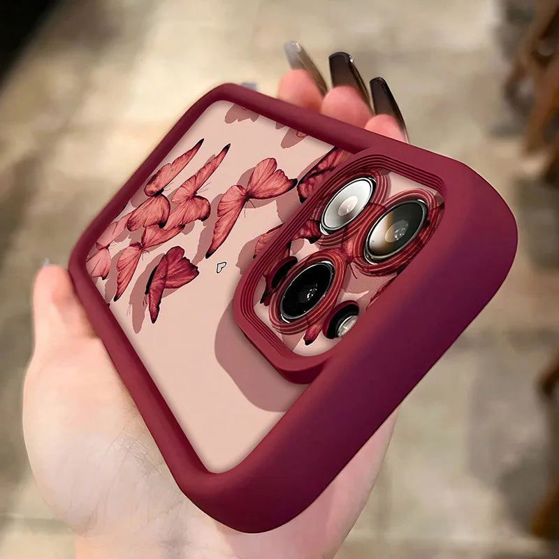 Aesthetic Sweet & Spicy Butterfly Pattern Shockproof Soft Phone Case For iPhone 17 16 15 14 13 12 11 Pro Max XS X 7 8 Plus Cover